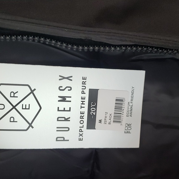 PUREMSX Men's Quilted Jacket Parka Insulated Fur Hooded Heavy Duty Overcoat Sz M - Picture 4 of 16